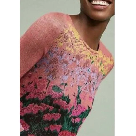 Anthropologie Aldomartins Lisse Knit Sweater Dress Floral Maximilist Bold XS - Picture 6 of 14